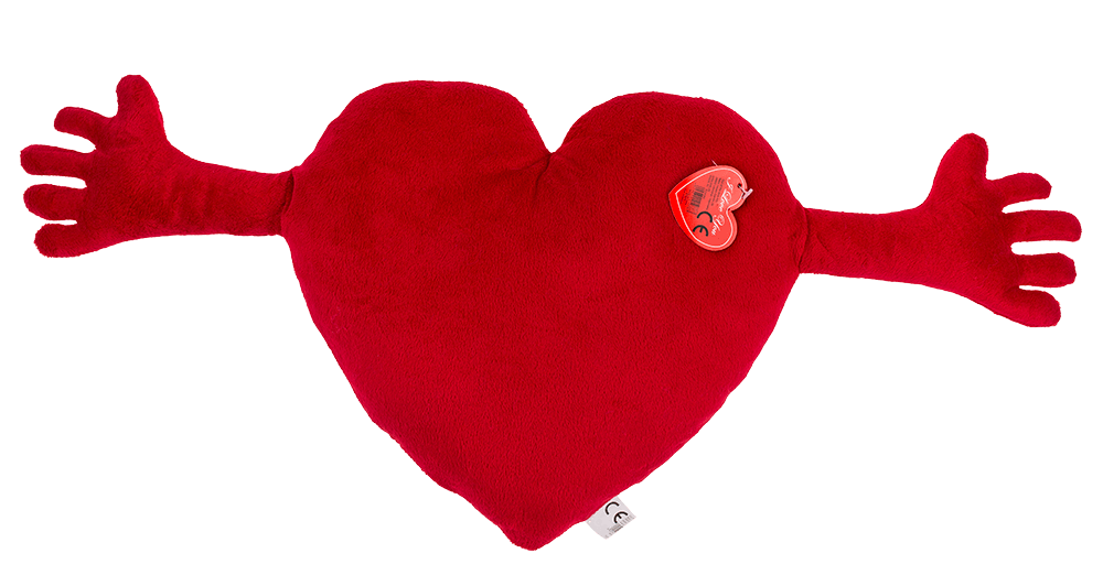 Red plush heart with arms,