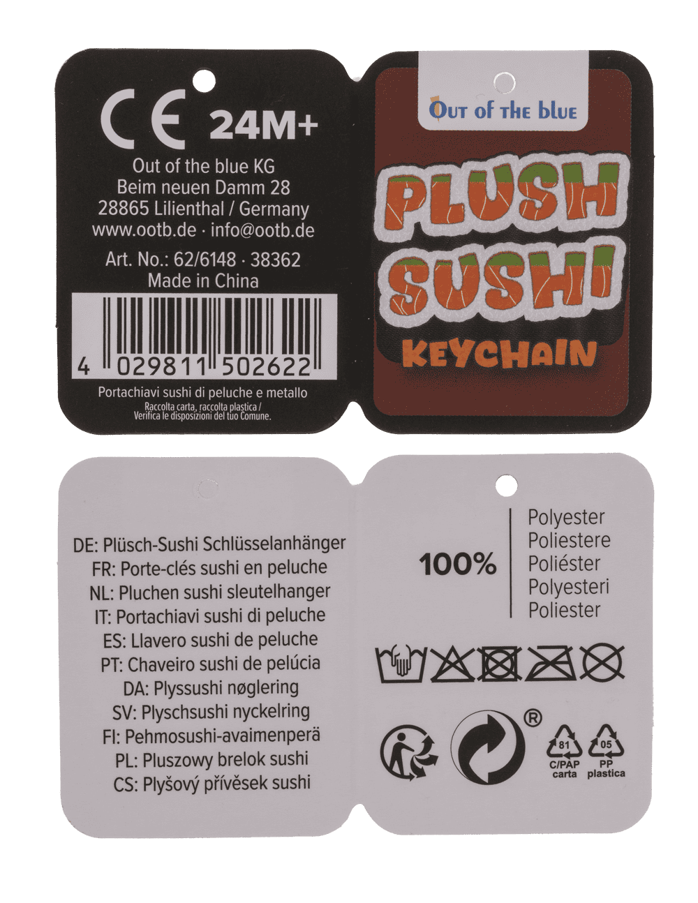 Metal keychain, Plush Sushi,