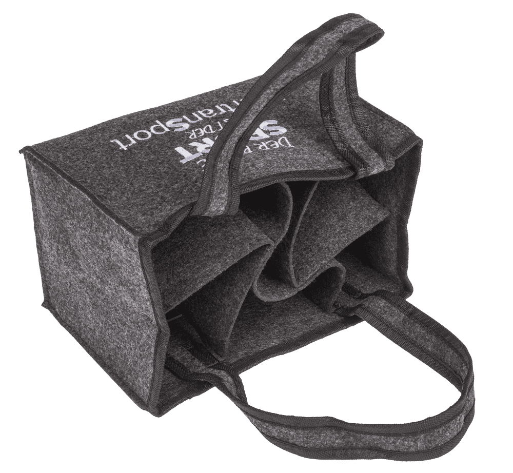 Felt bottle bag with 6 compartments,