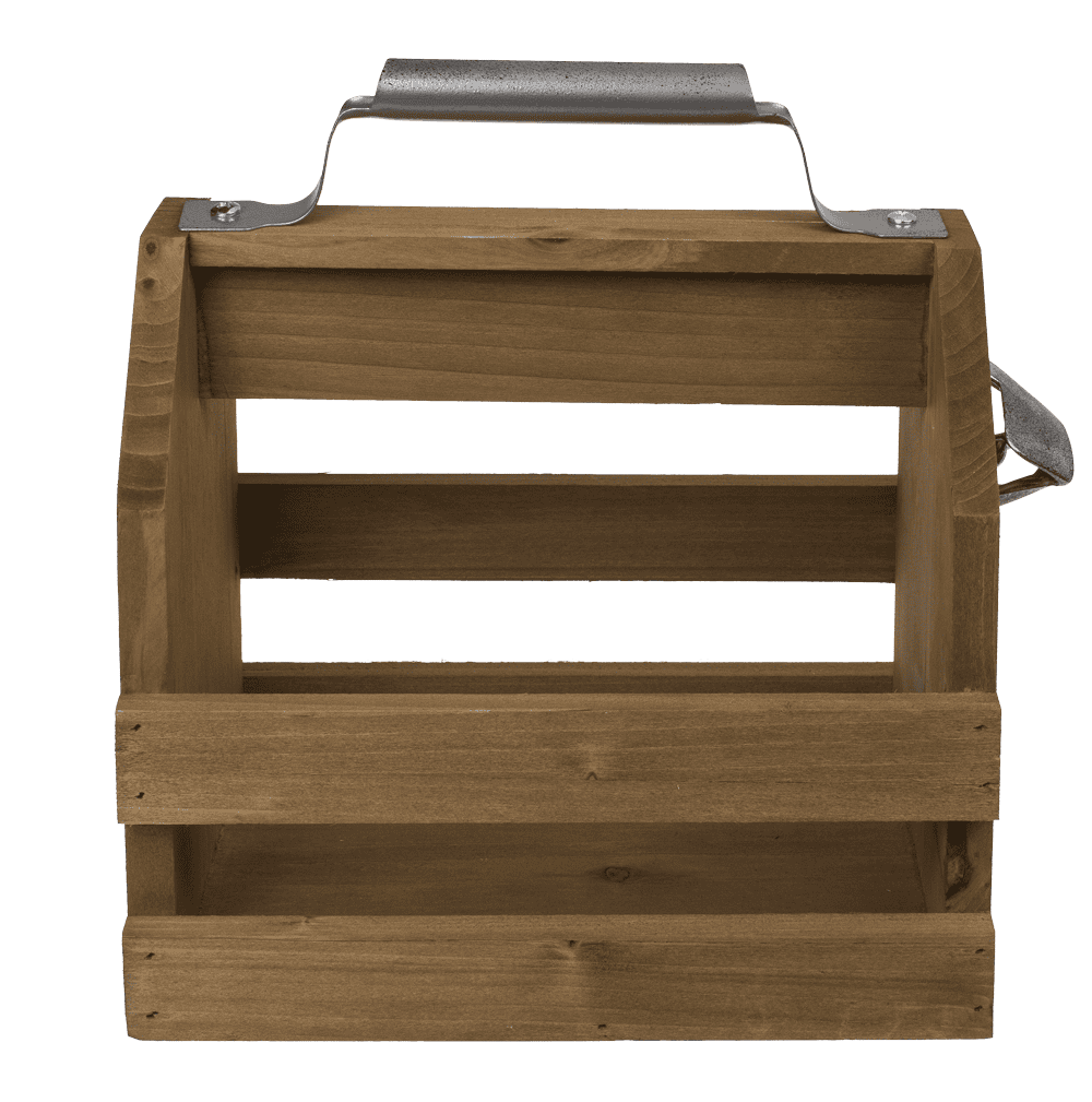 Wooden bottle holder with metal bottle opener,