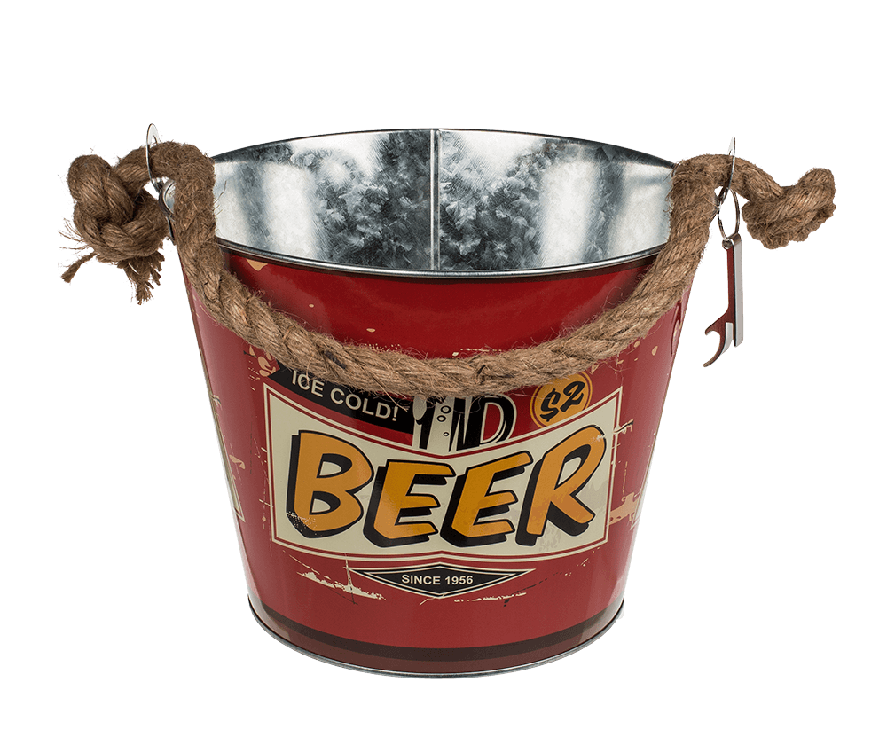 Metal Beer Bucket with Bottle Opener, Beer