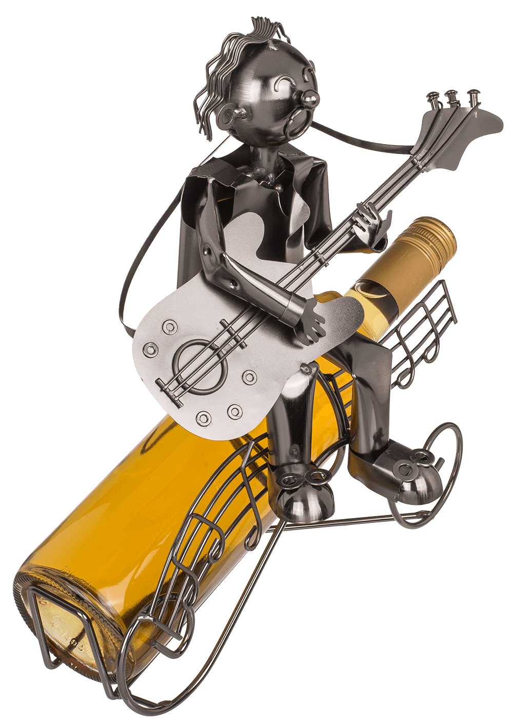 Metal bottle holder, Musican II, ca. 28 x 25 cm