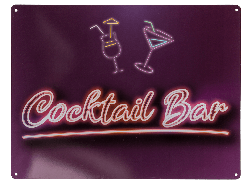 Metal sign, Cocktail Bar, approx. 30 x 40 cm