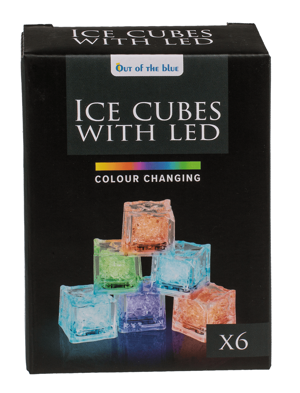 Plastic ice cube with LED, colour changing,