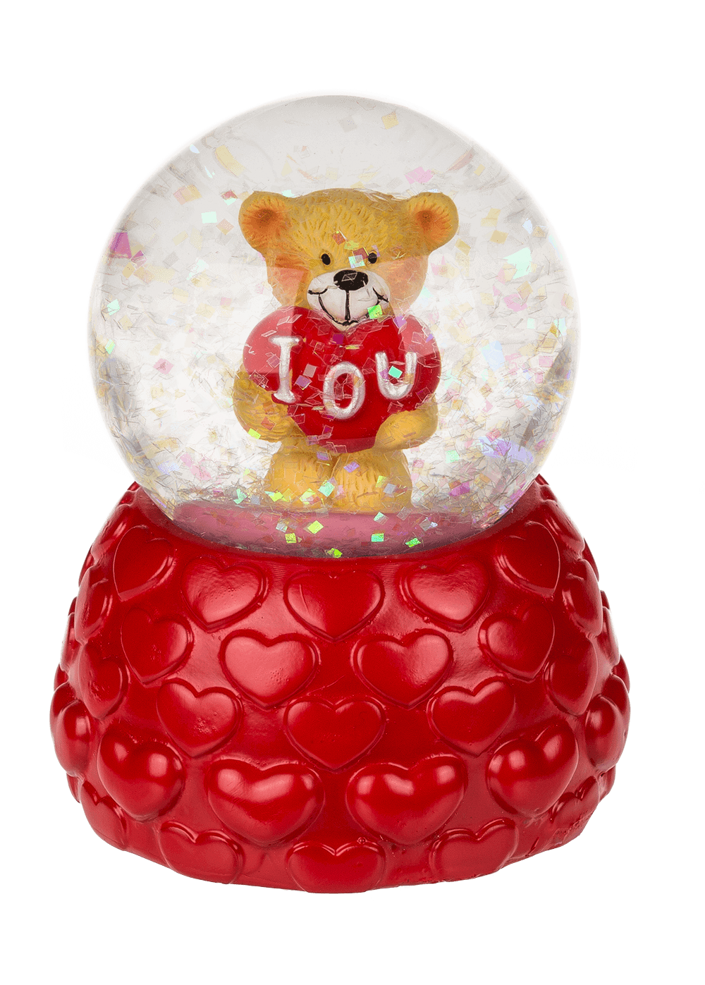 Polyresin glitter globe, bear,