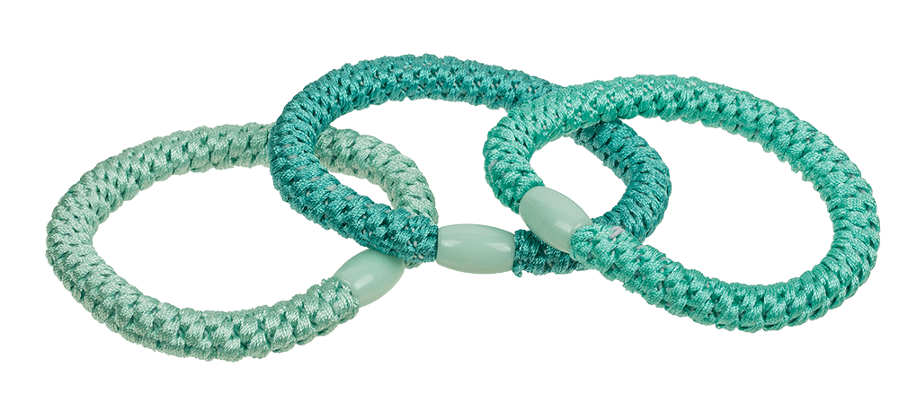 Textile hairband/bracelet, Blue Shades,