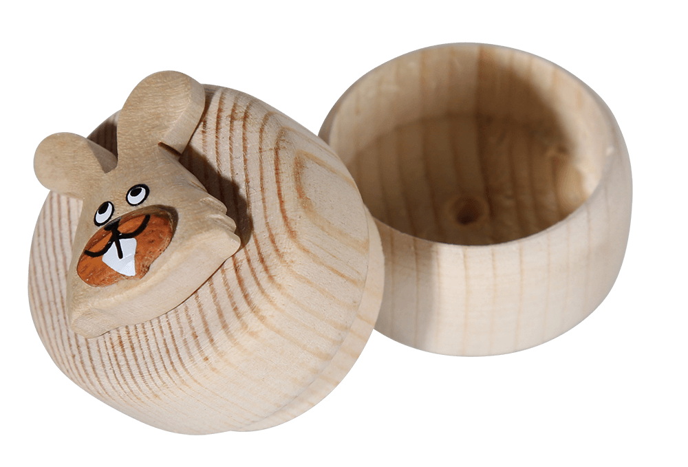 Natural wood milk teeth jar, Animals,