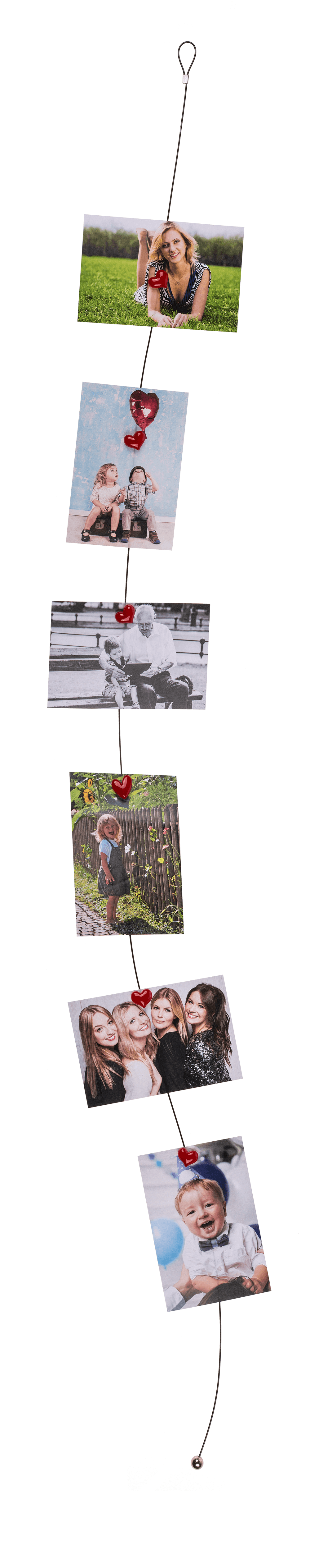 Photo steel wire with 6 magnets, Heart,