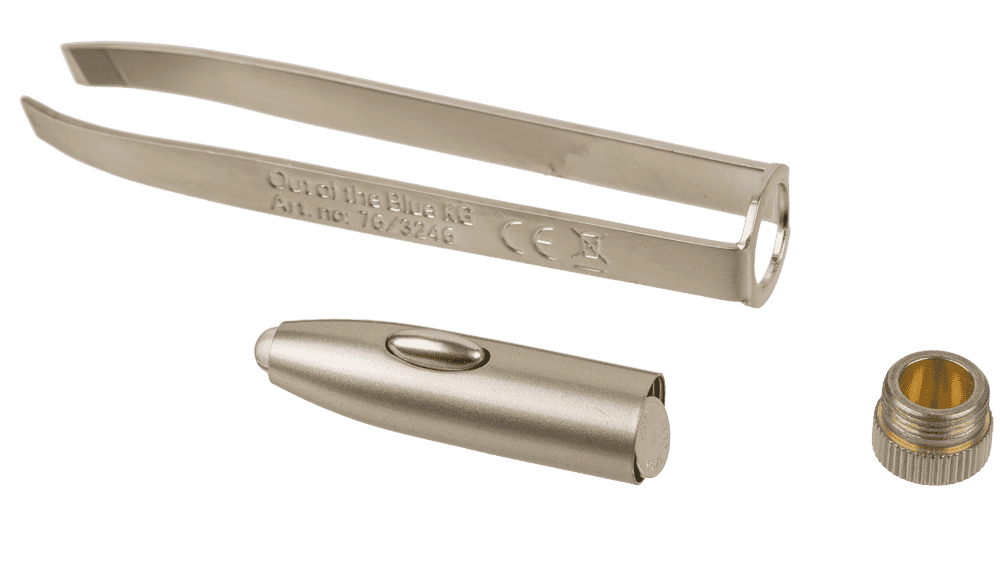 Stainless steel tweezer with LED (incl. batteries)