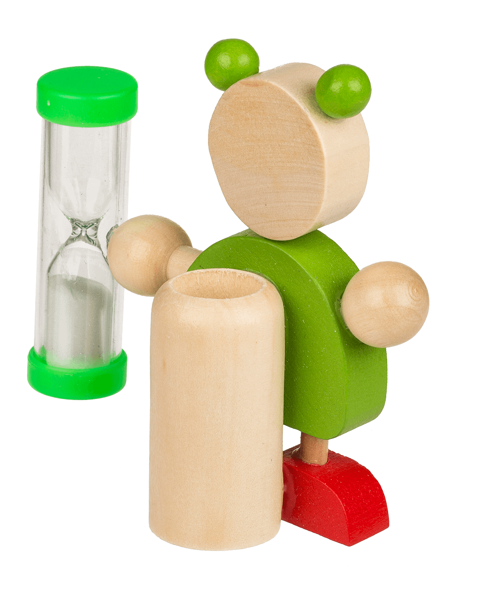 Wooden Toothbrush Holder, Animals with Hourglass,