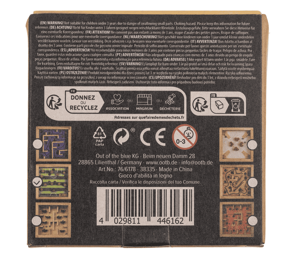 Wooden game of skill, Labyrinth,