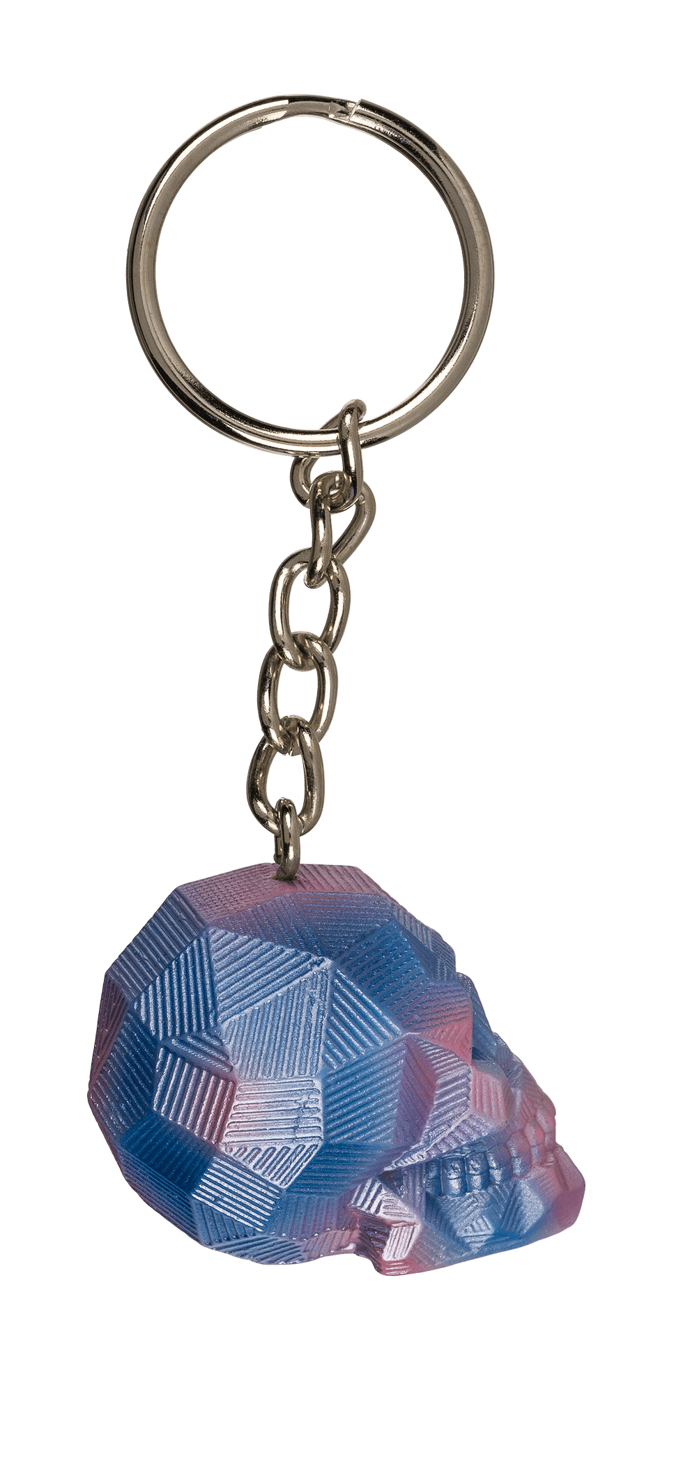 Metal Keychain, Metallic Skull, ca. 4 cm,