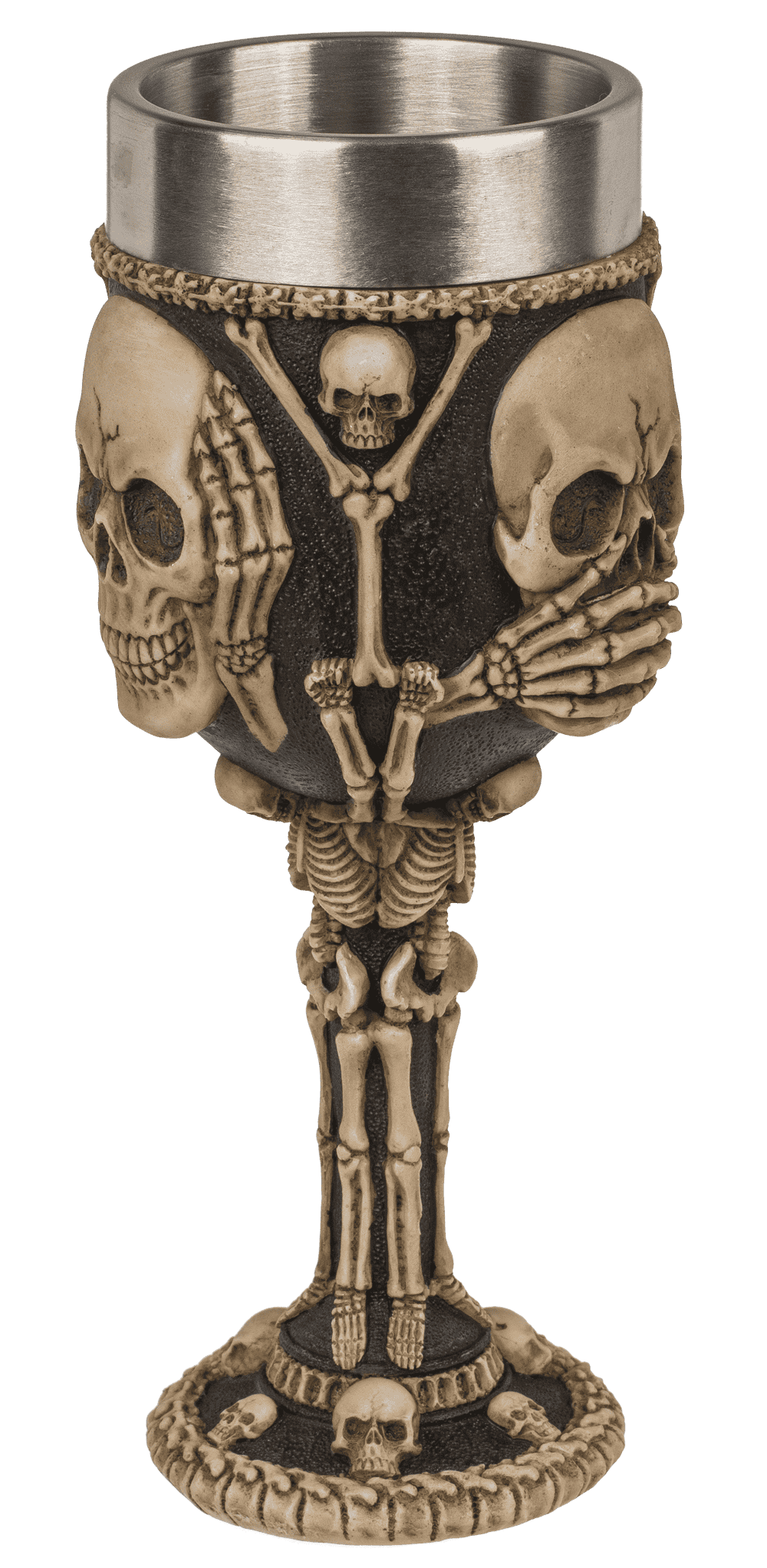 Polyresin mug, Skull with stainless steel insert,