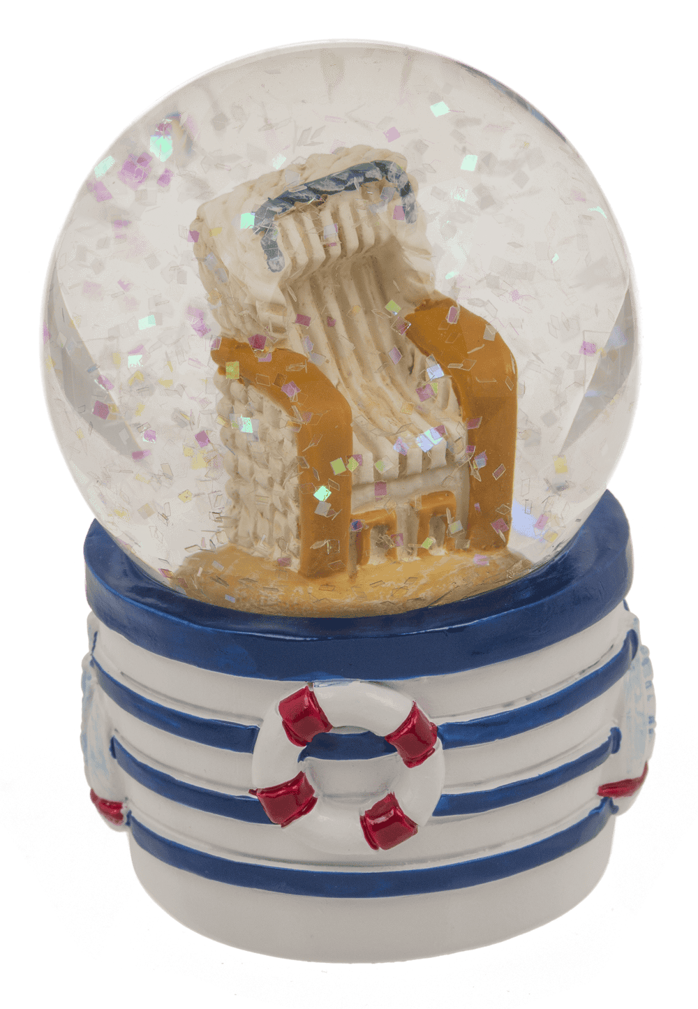 Glitter ball, maritime, blue-white, 4.5 cm,