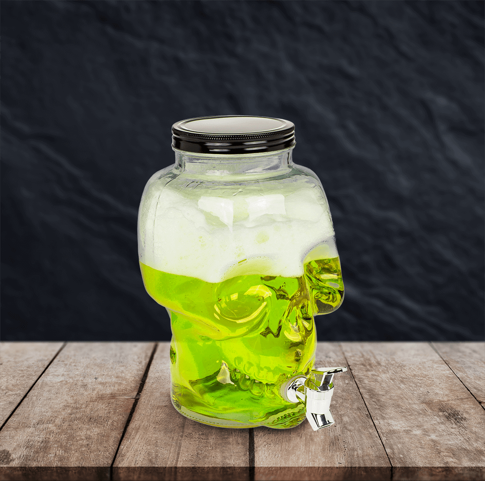 Glass Skull Drink Dispenser, 4 L,