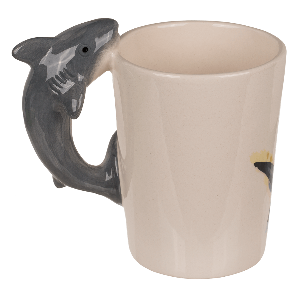 Stoneware mug,Shark,11 x 8,5 cm, 300 ml,