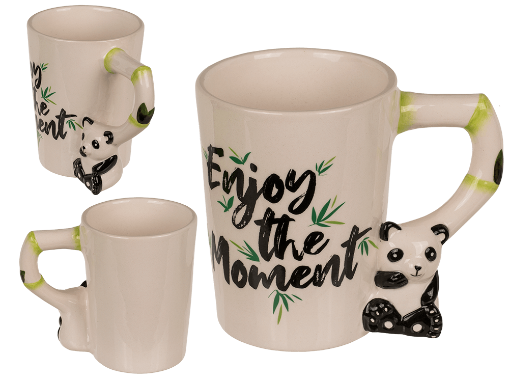 Stoneware mug, Panda - Enjoy the moment,