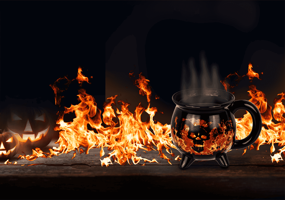 Mug, Fire devil, Stoneware, thermal effect,
