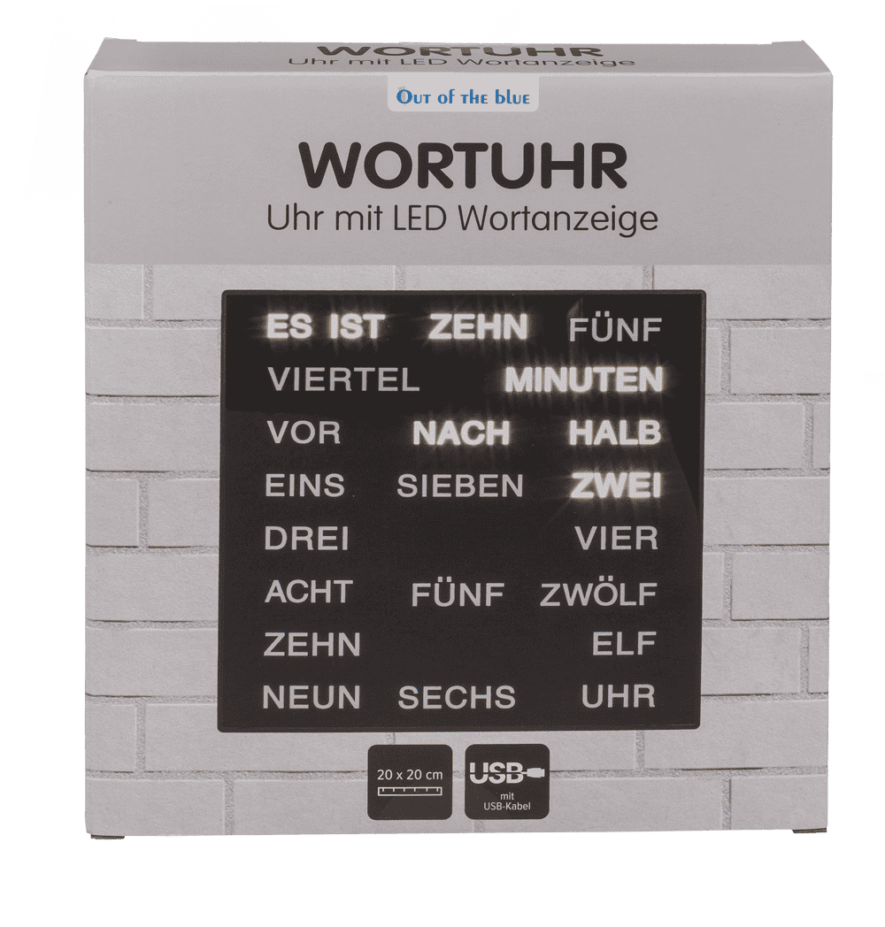 Clock with German words