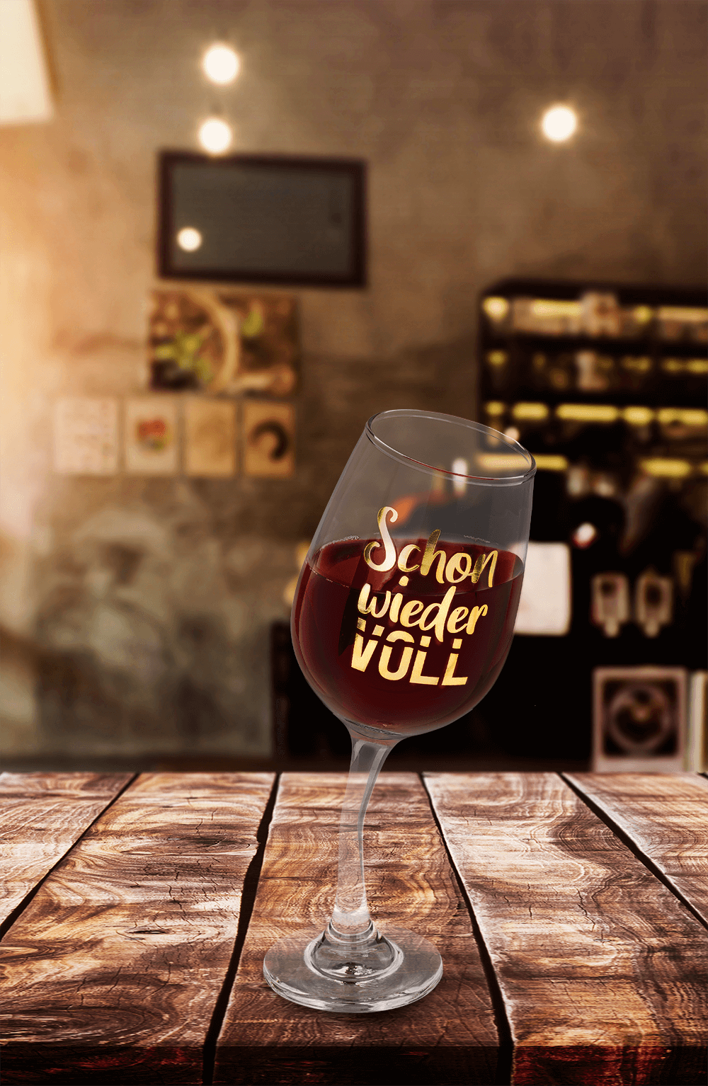 Wobbly wine glass, for ca. 420 ml.