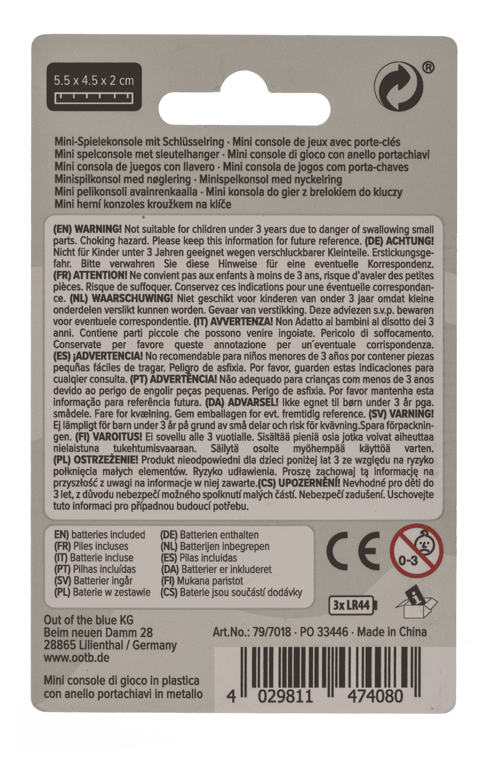 Mini game console with keychain,