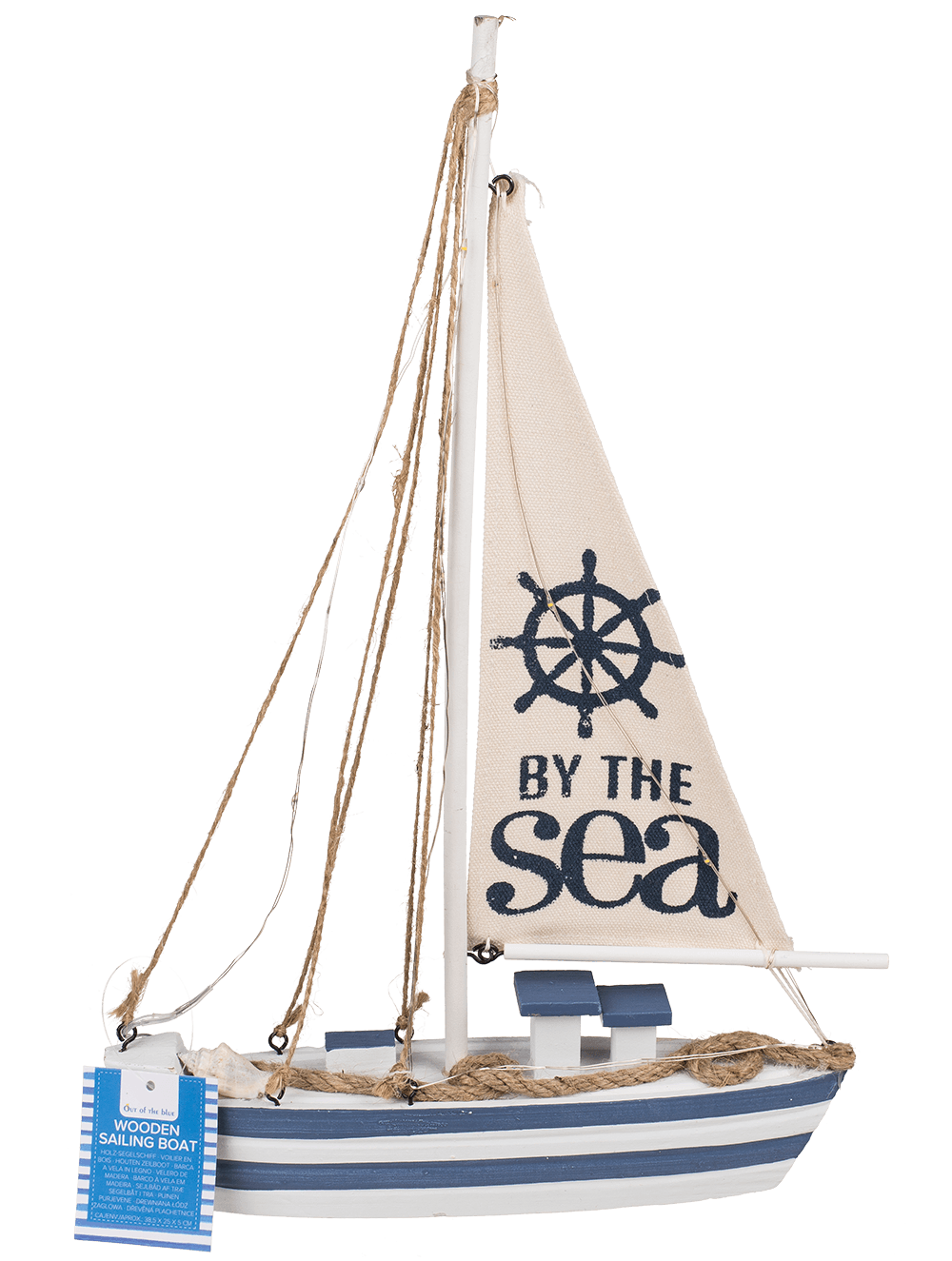Wooden sailing boat with 11 LED,