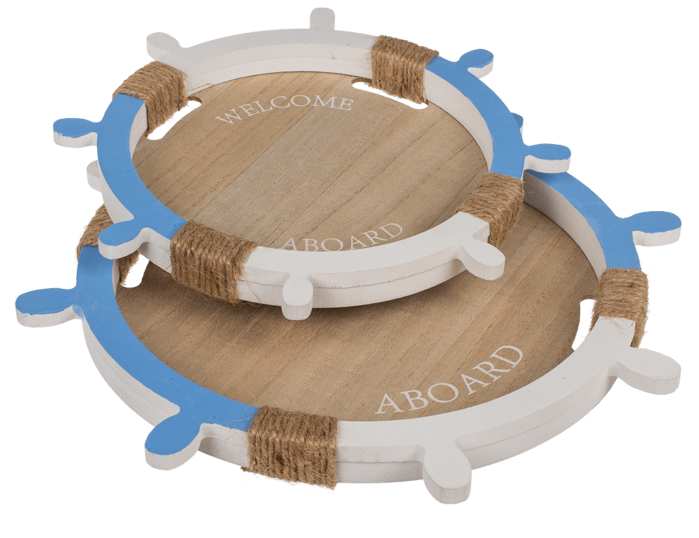 Wooden tray, Welcome Aboard