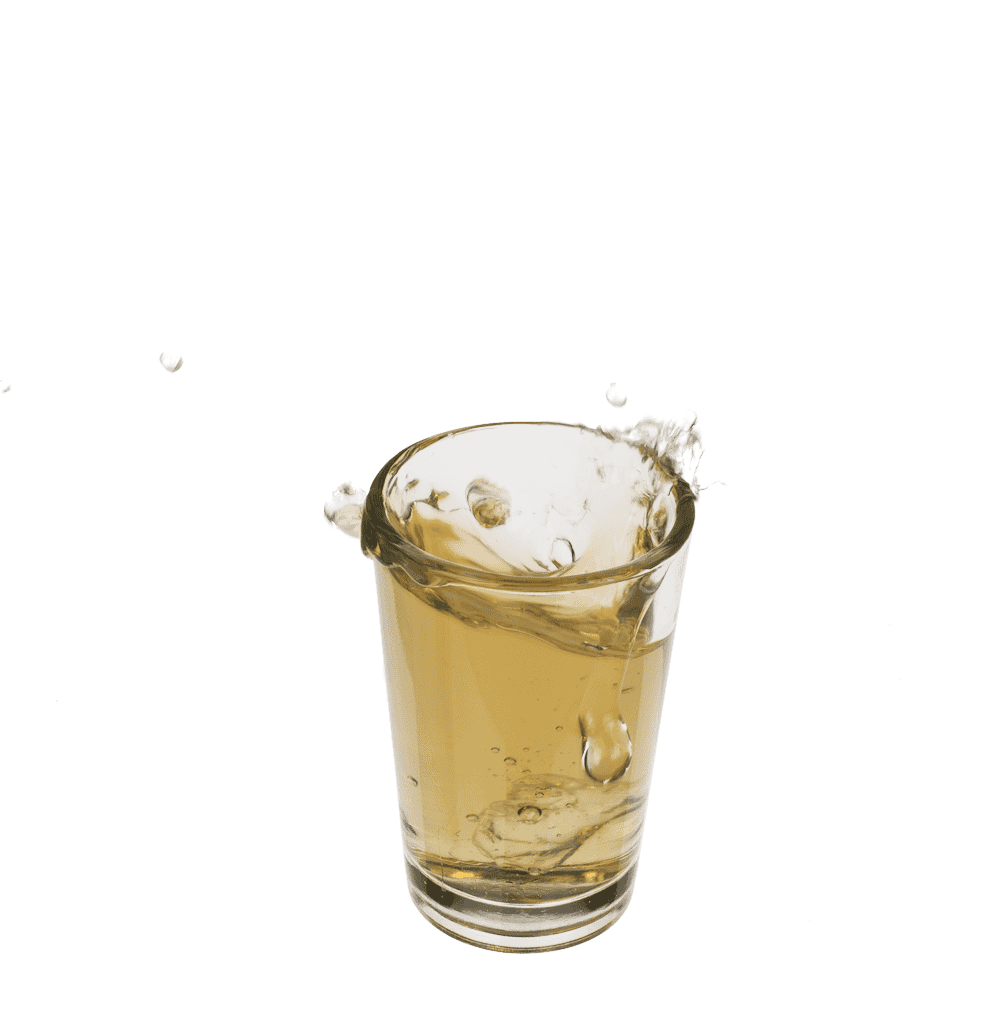 Shooter glass, set of 6pcs. with wooden slat,