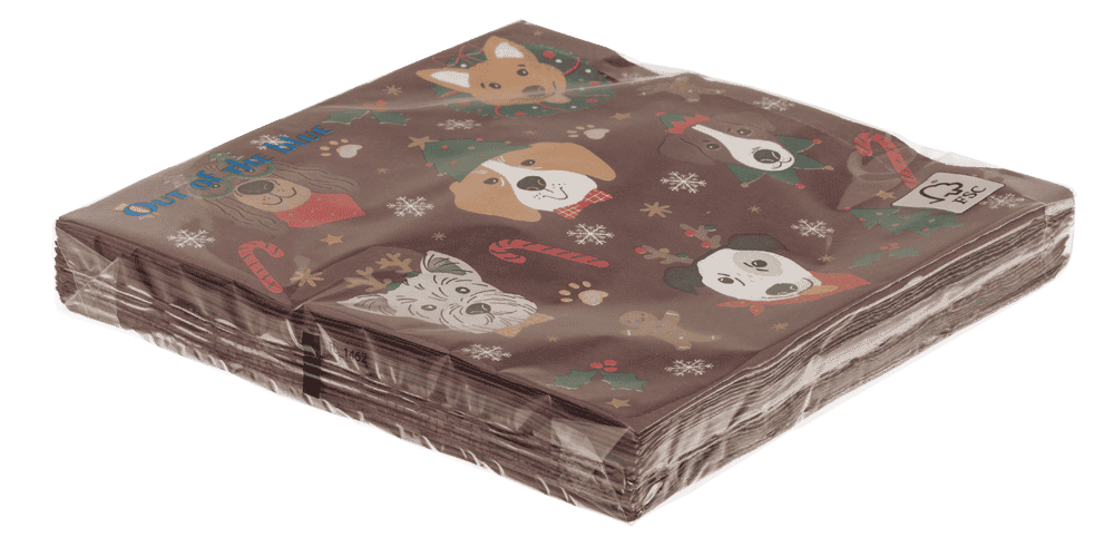 Paper napkins, X-mas dogs,