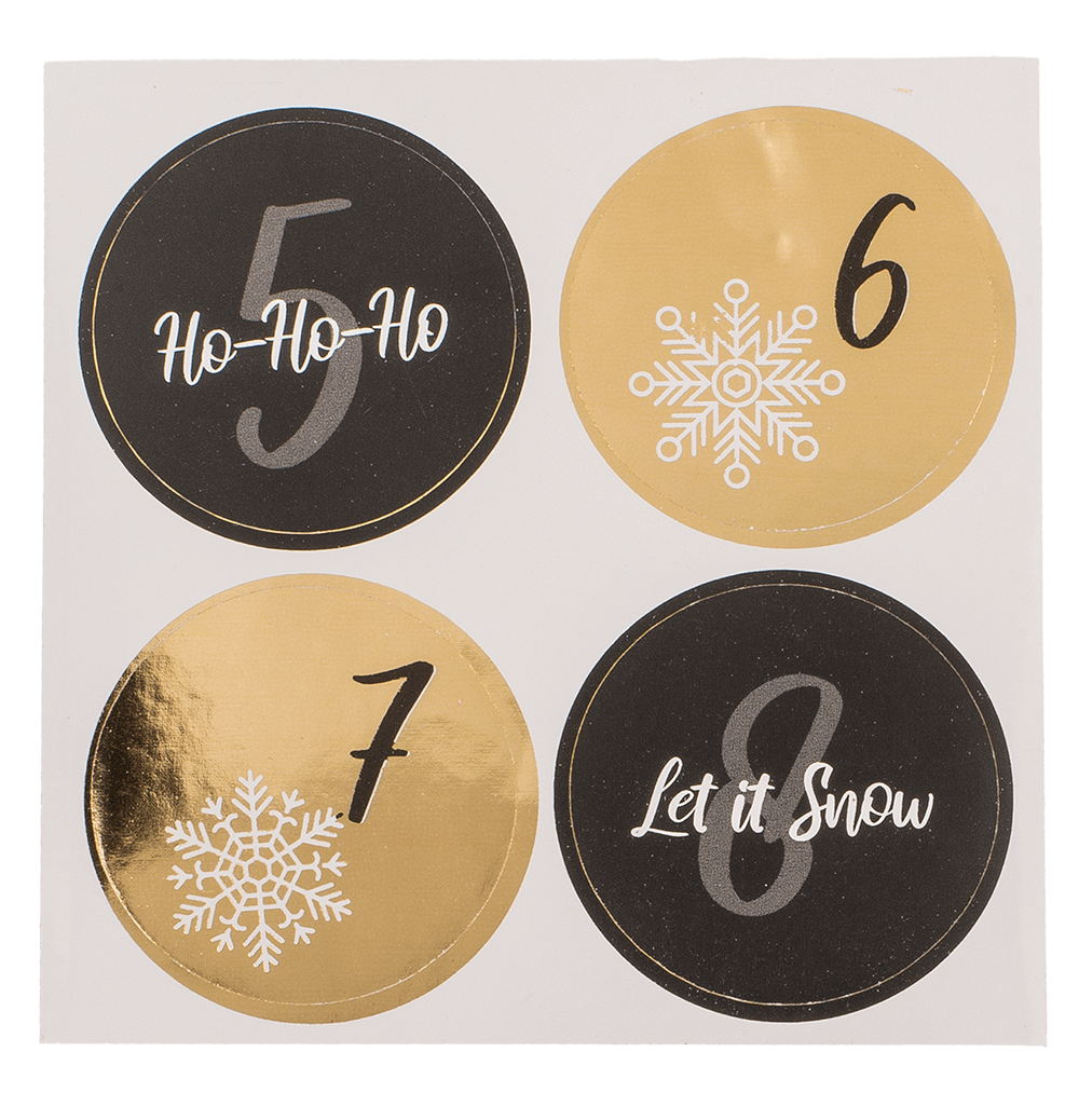 Black/gold colored advent calender,