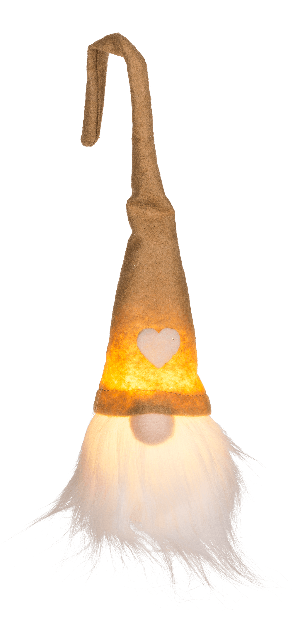 Fabric Christmas gnome with LED (incl. battery),