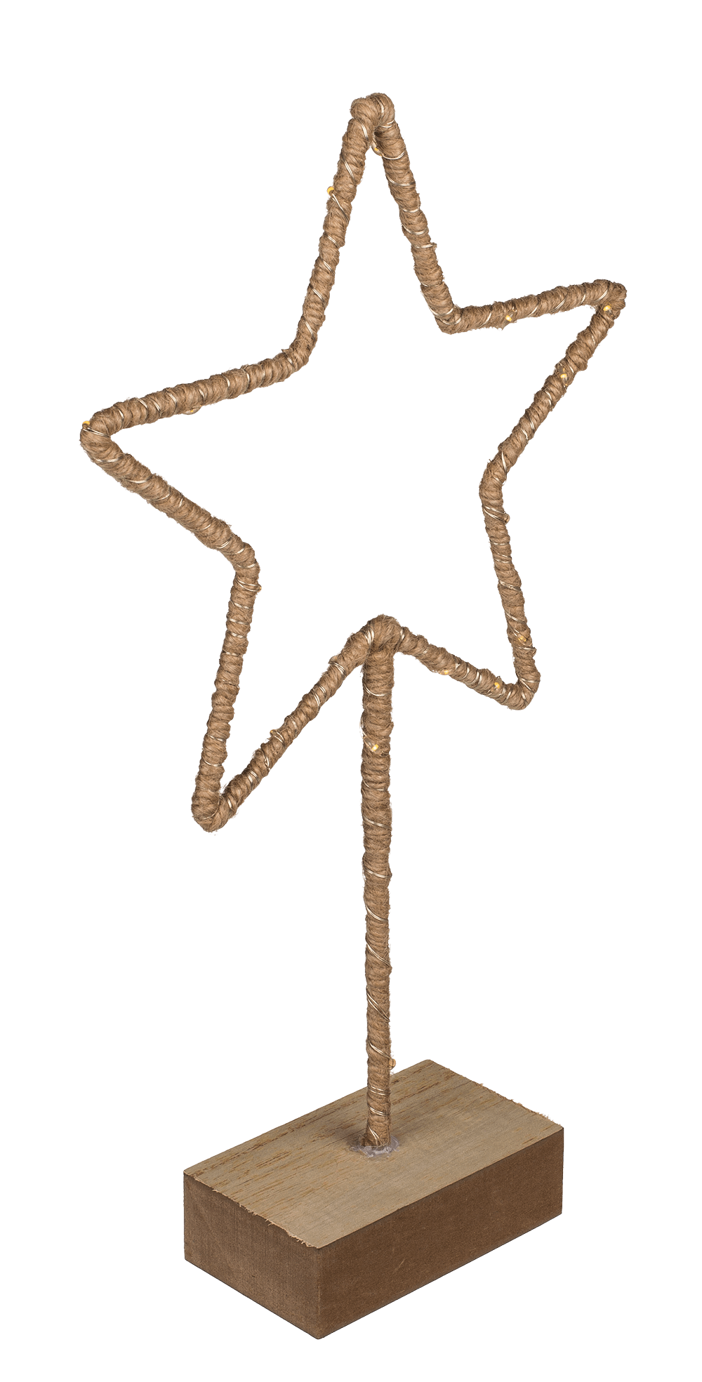 Metal-star with Jute decoration & LED,