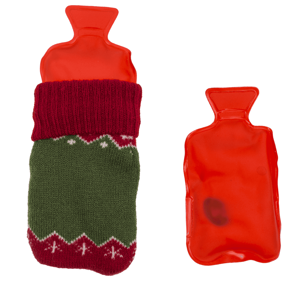 Hand warmer, X-MAS, with knitted cover,