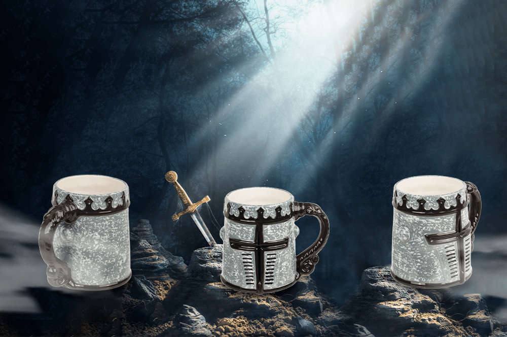 Mug, Knight's armour visor, 14,5 x 11 cm,