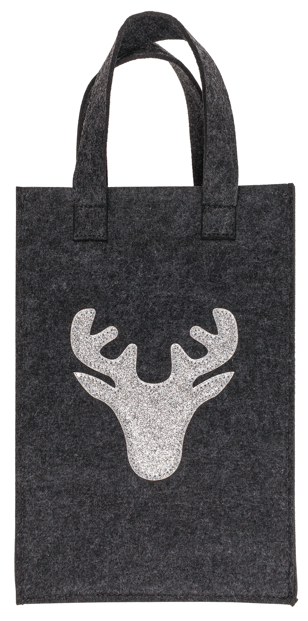 Grey gift bag, X-mas Greetings, felt material,