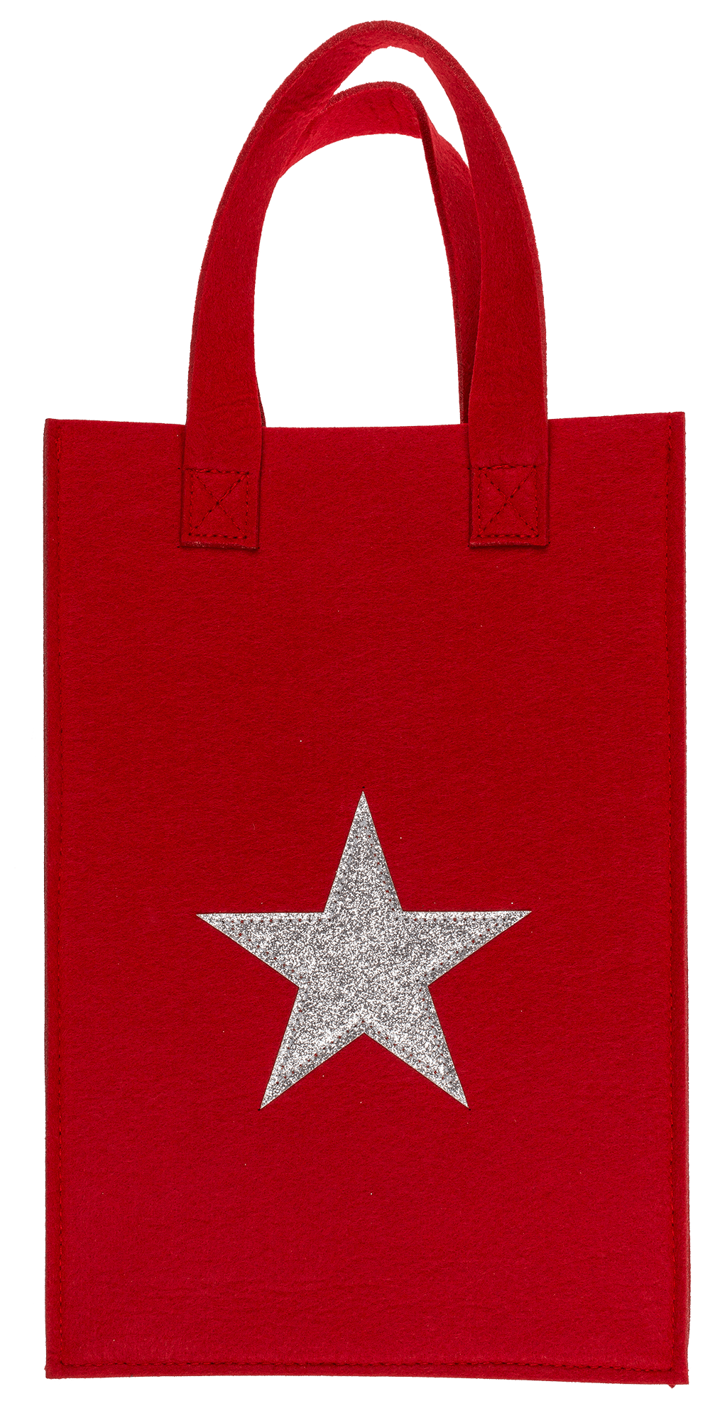 Red gift bag, X-mas Greetings, felt material,