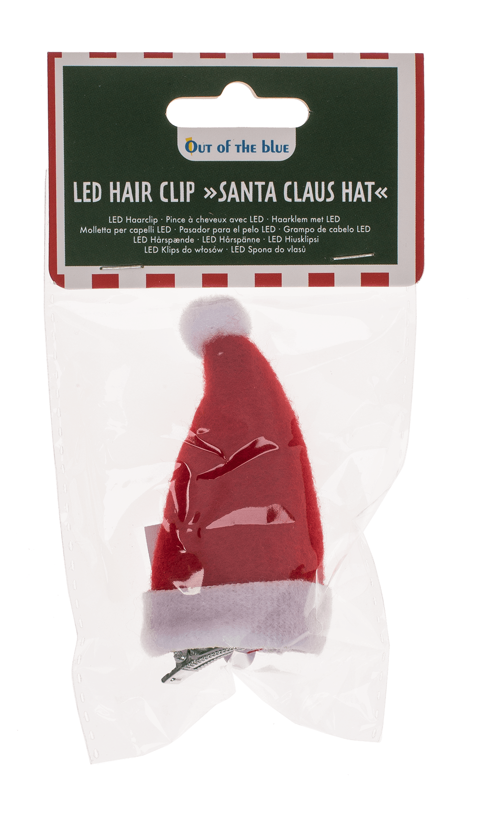 Plush hair clip, Christmas Hat with LED,