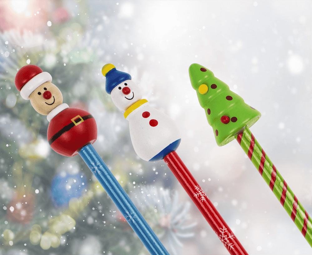 Wooden Pencil, Christmas, approx. 2,2 x 21 cm,