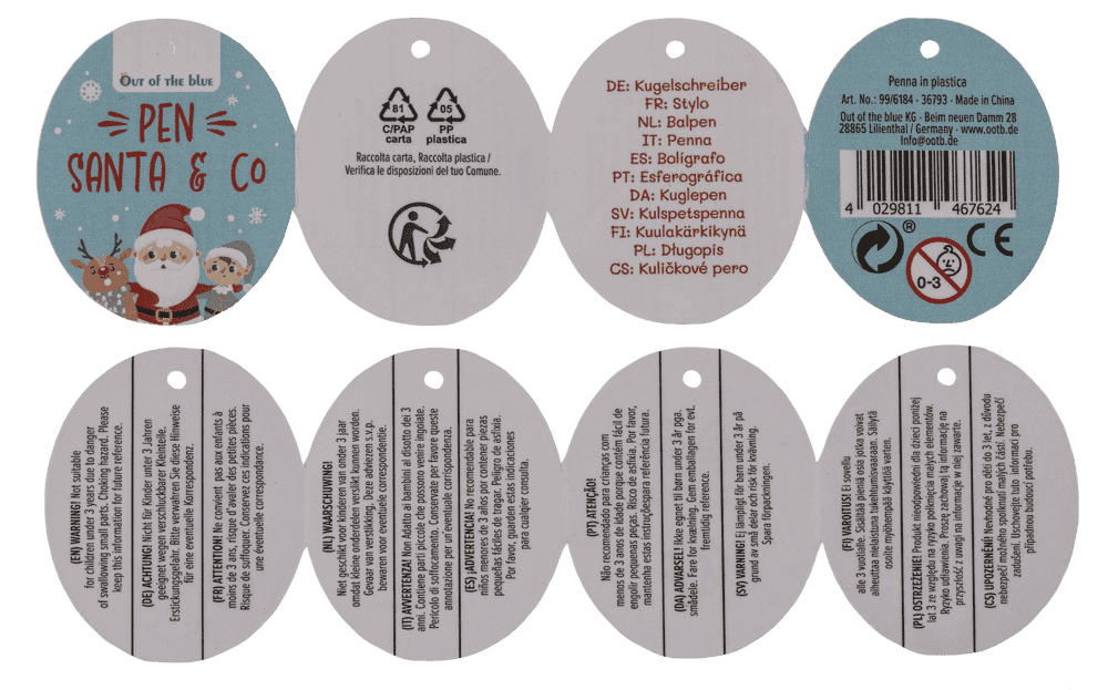 Pen,Santa & Co., ca. 18 cm, 3 ass., with