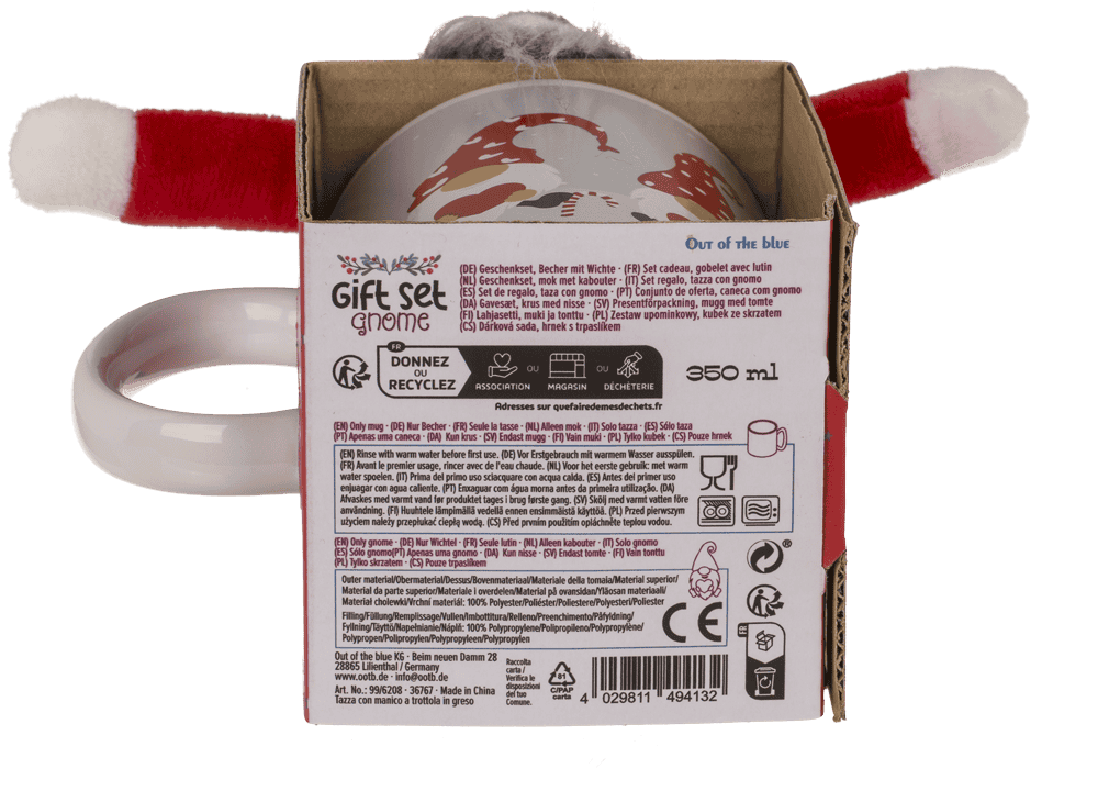 Gift set, Gnome, mug and gnome, 8 x 9 cm,