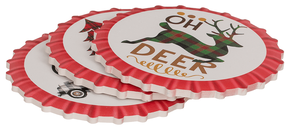 Coaster, Christmas, D: ca. 11 cm,