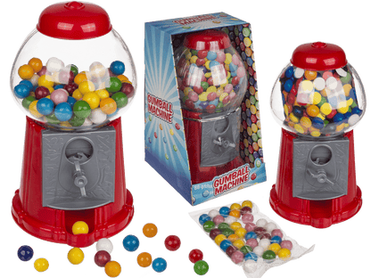 Red gumball machine, with ca. 90 g chewing gums,