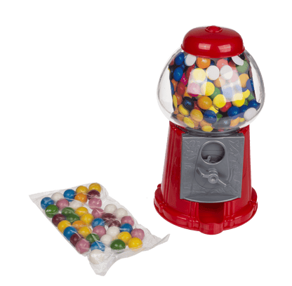 Red gumball machine, with ca. 90 g chewing gums,
