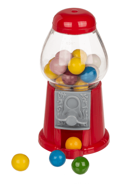 Red Gumball Machine, with ca. 25 g chewing gums,