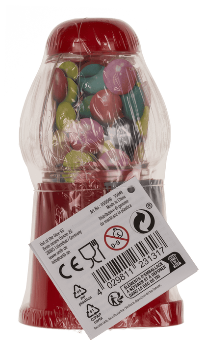 Red Gumball Machine, with ca. 25 g chewing gums,
