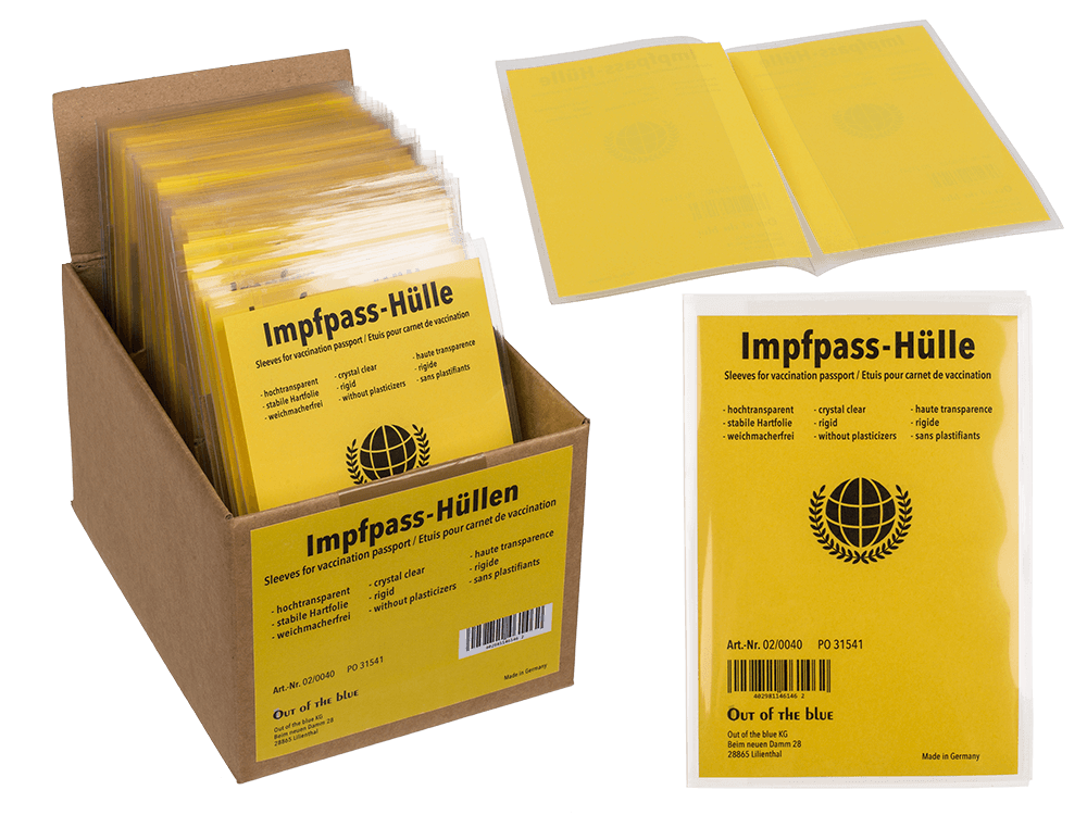Sleeves for vaccination passport, ca. 98 x 139 mm,