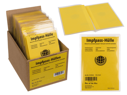 Sleeves for vaccination passport, ca. 98 x 139 mm,