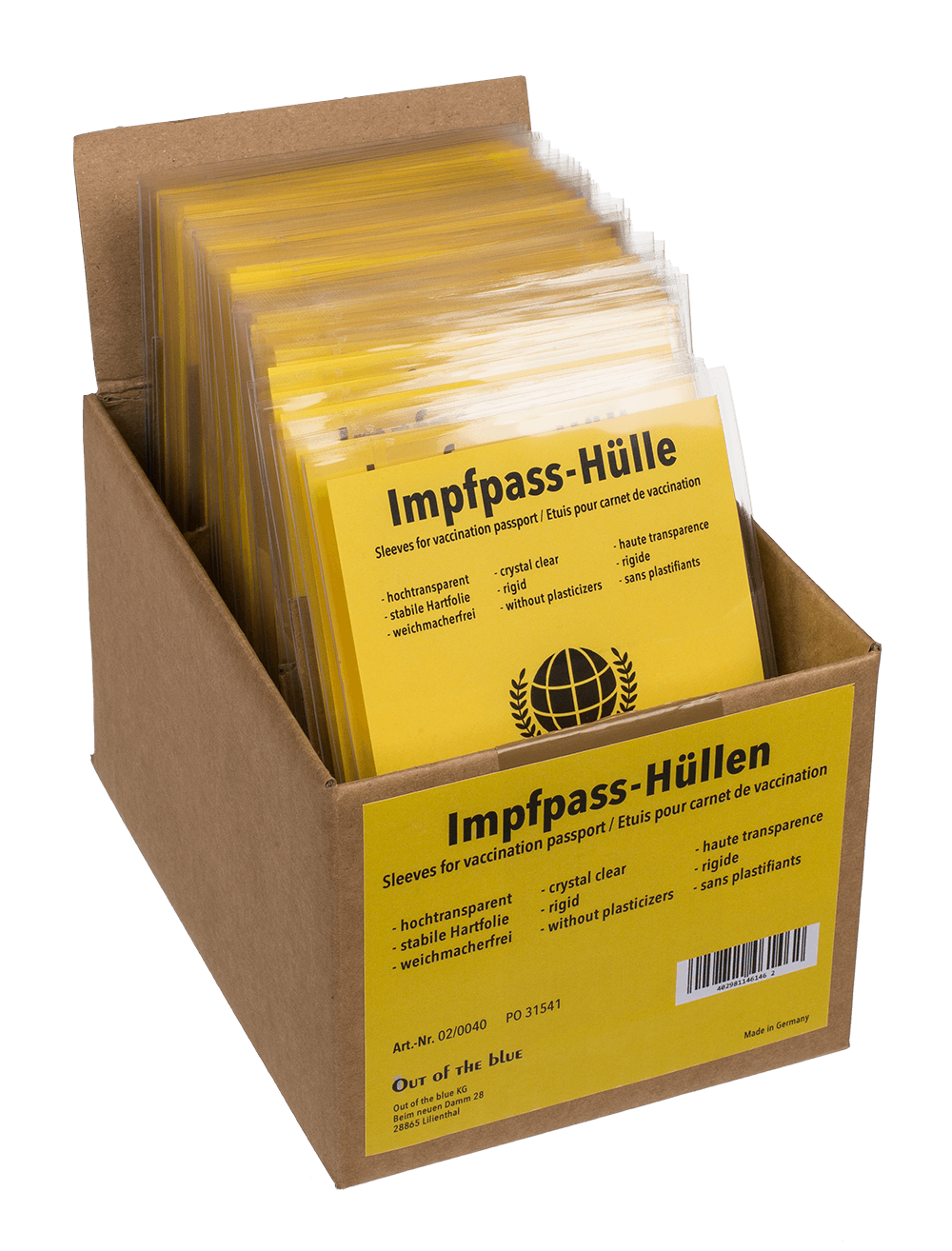 Sleeves for vaccination passport, ca. 98 x 139 mm,