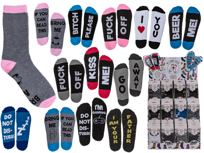 Funny Socks with Text, one size,