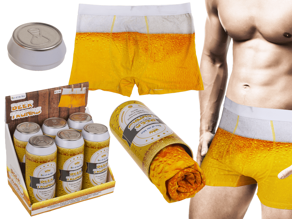 Beer Trunks in Tin, 3 sizes ass., (2xM, 3xL, 1xXL)